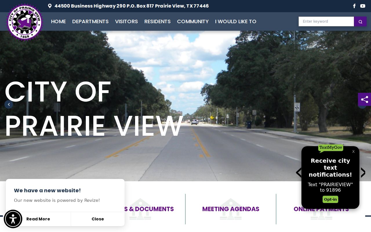 Prairie View criminal records source on the official city website