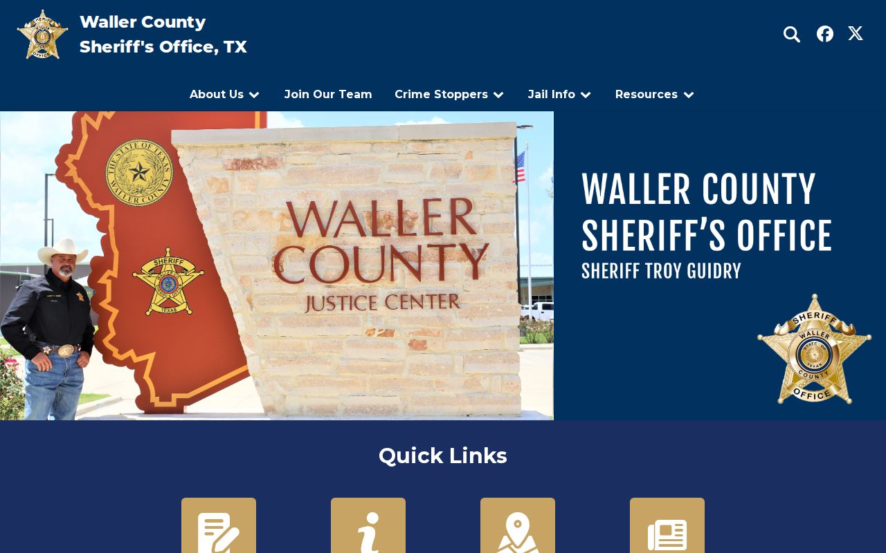 Waller County Sheriff's Office criminal records and jail service homepage
